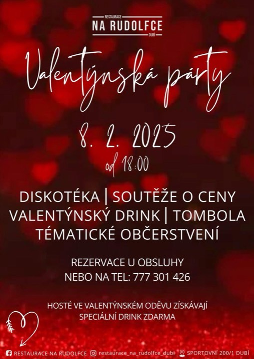 Plakát – Valentýnská párty 2025